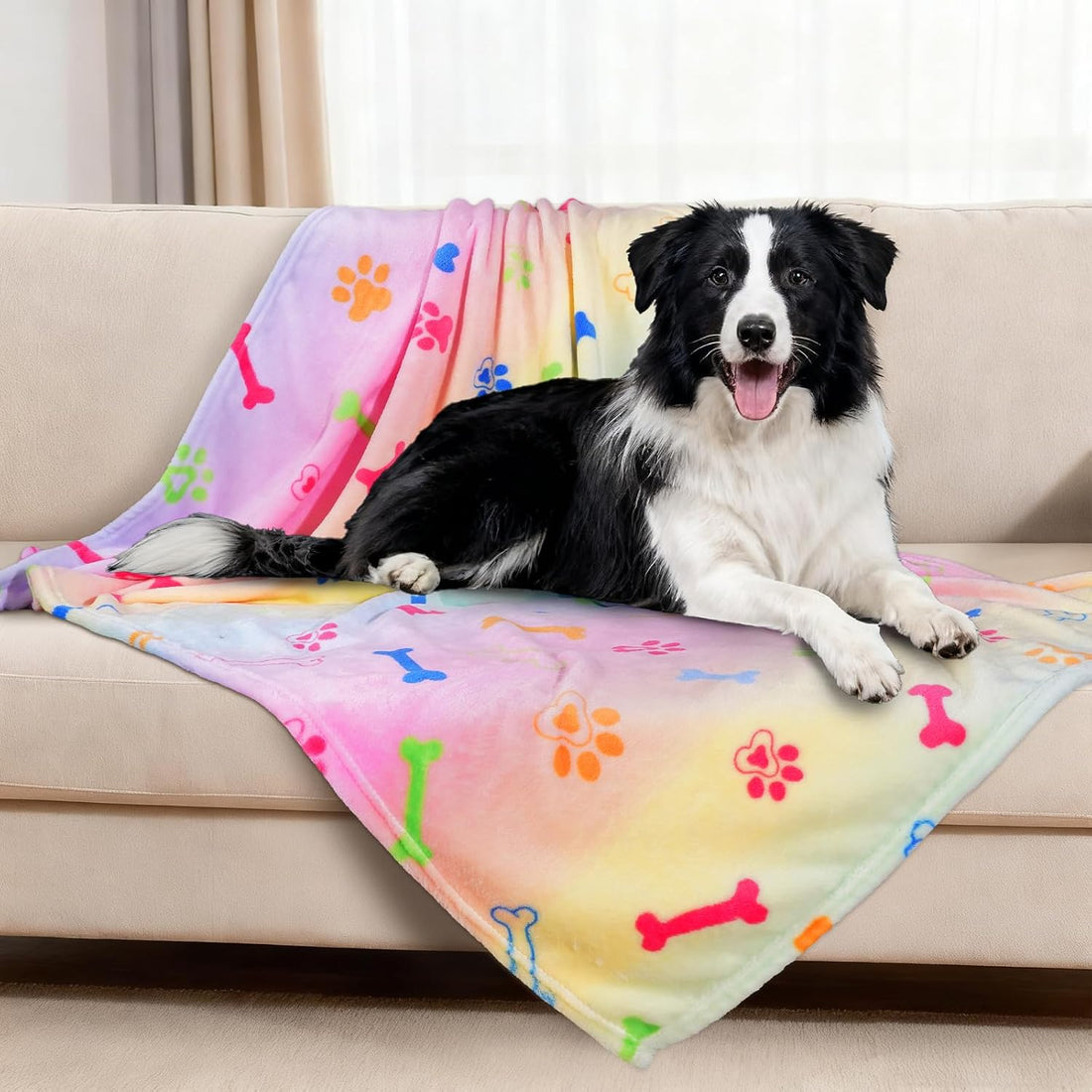 Rezutan Upgraded Flannel Blankets for Large Dogs & Cats