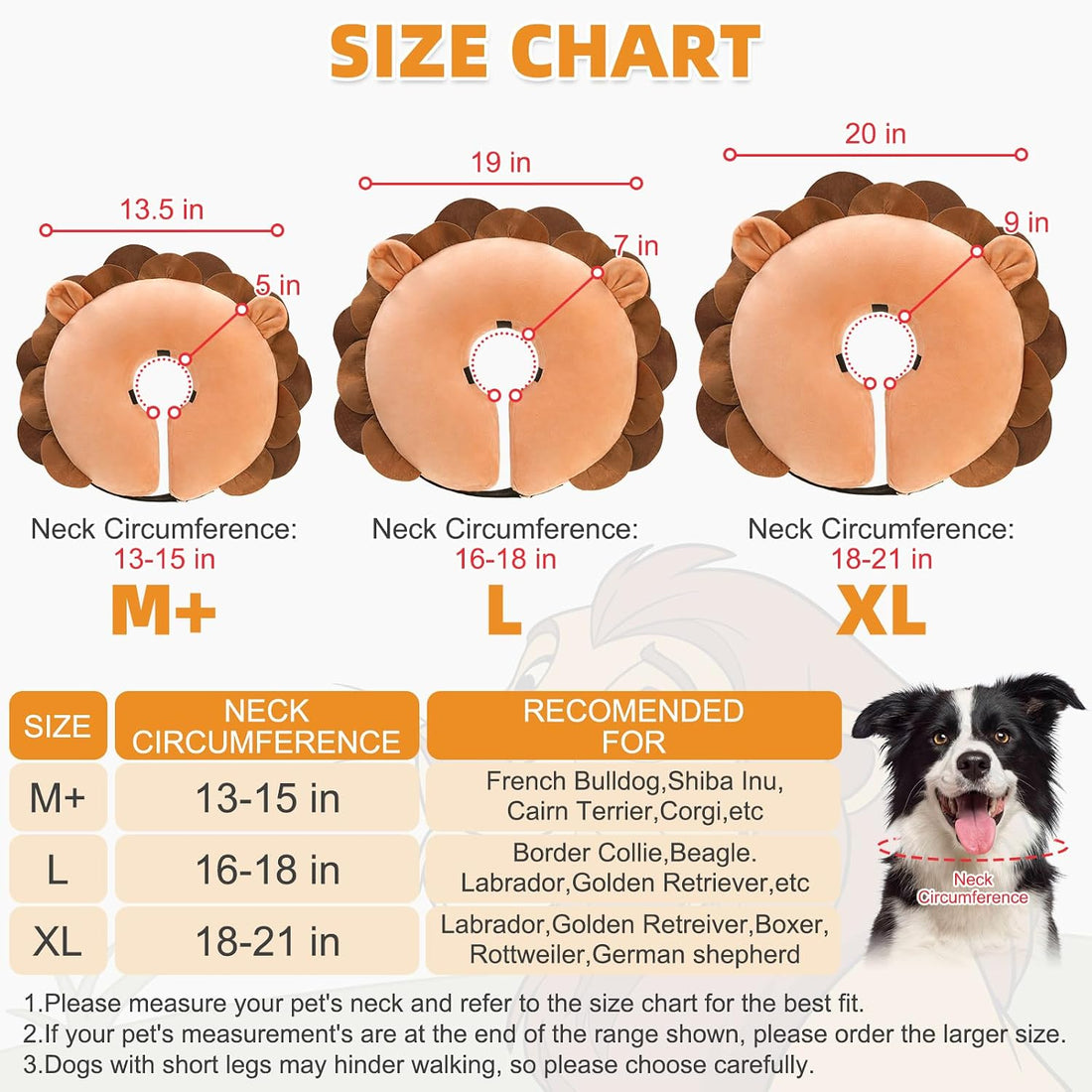 KOOLTAIL Inflatable Dog Cone Collar Alternative After Surgery, M+