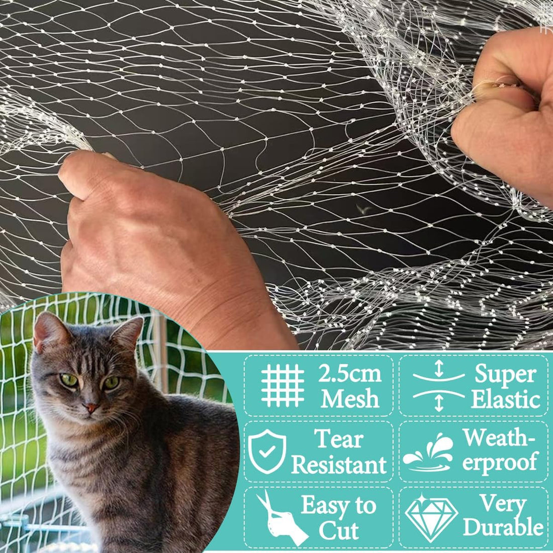 Cat Netting Balcony Anti-Fall Fence Net Small Patio for Balcony High