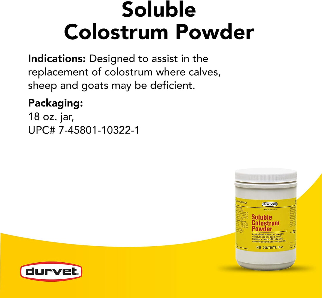 Durvet Soluble Colostrum Powder, 18 Ounce Container
