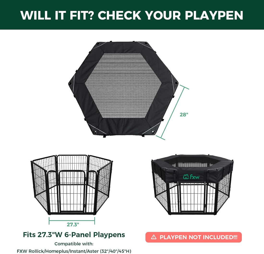 FXW Mesh Top Cover for 32"/40"/45" H 6-Panel Dog Playpen