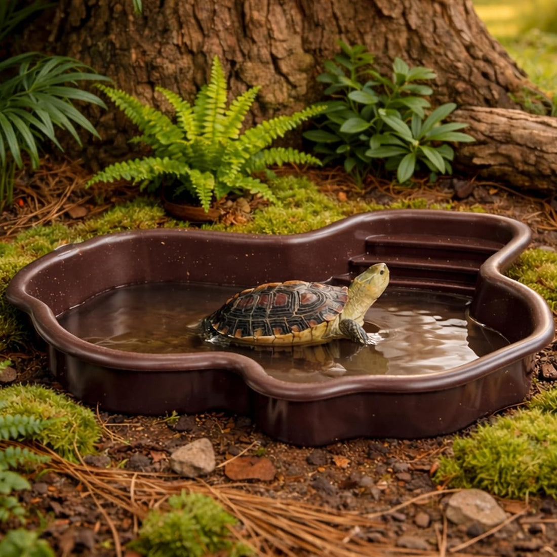 Petmolico Large Reptile Water Dish Non-Slip Bottom Habitat Accessories