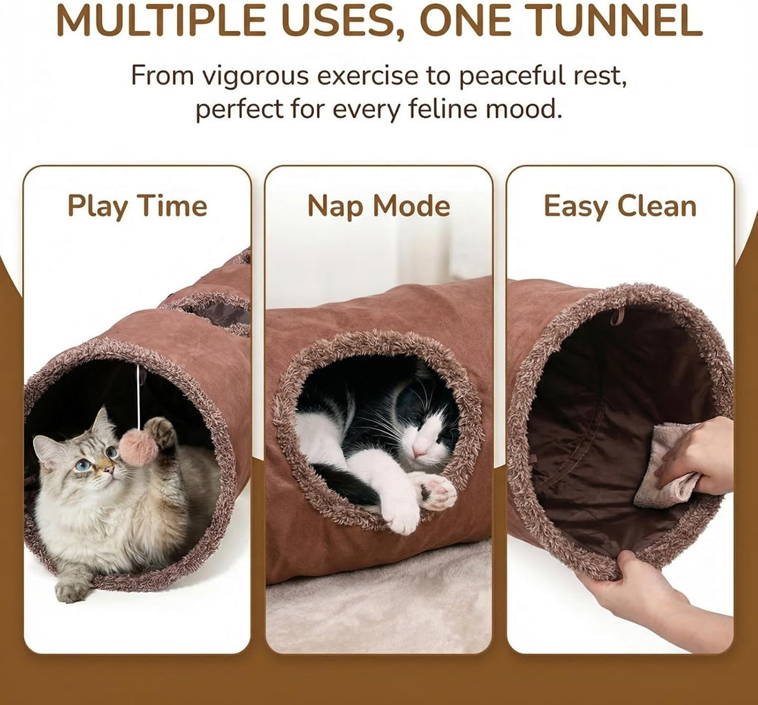 ZENFUN 51"x 12" Collasiple Cat Play Tunnel, Cats Tubes and Tunnels