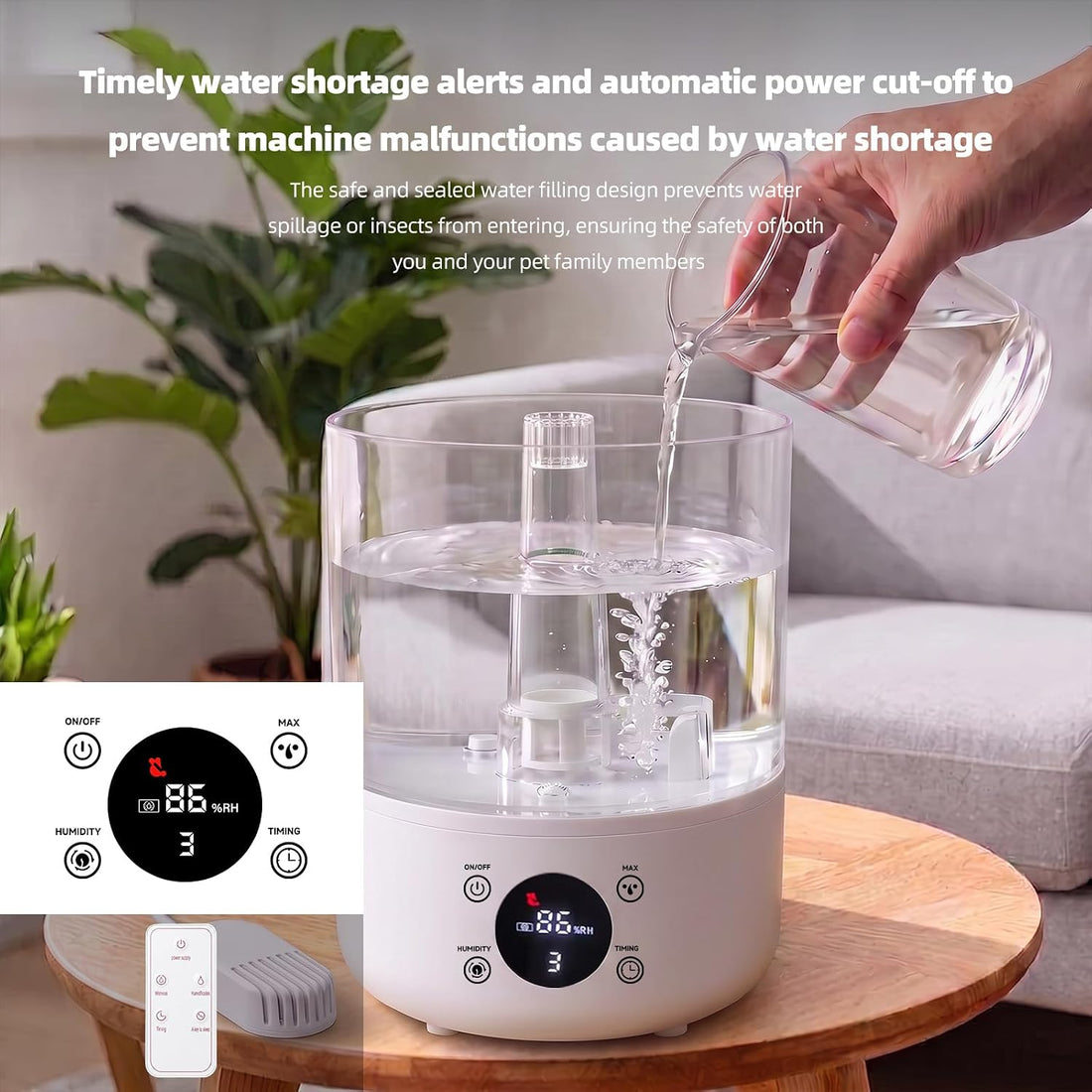 4L Quiet Reptile Fogger with Humidity Sensor, auto shut-off protection