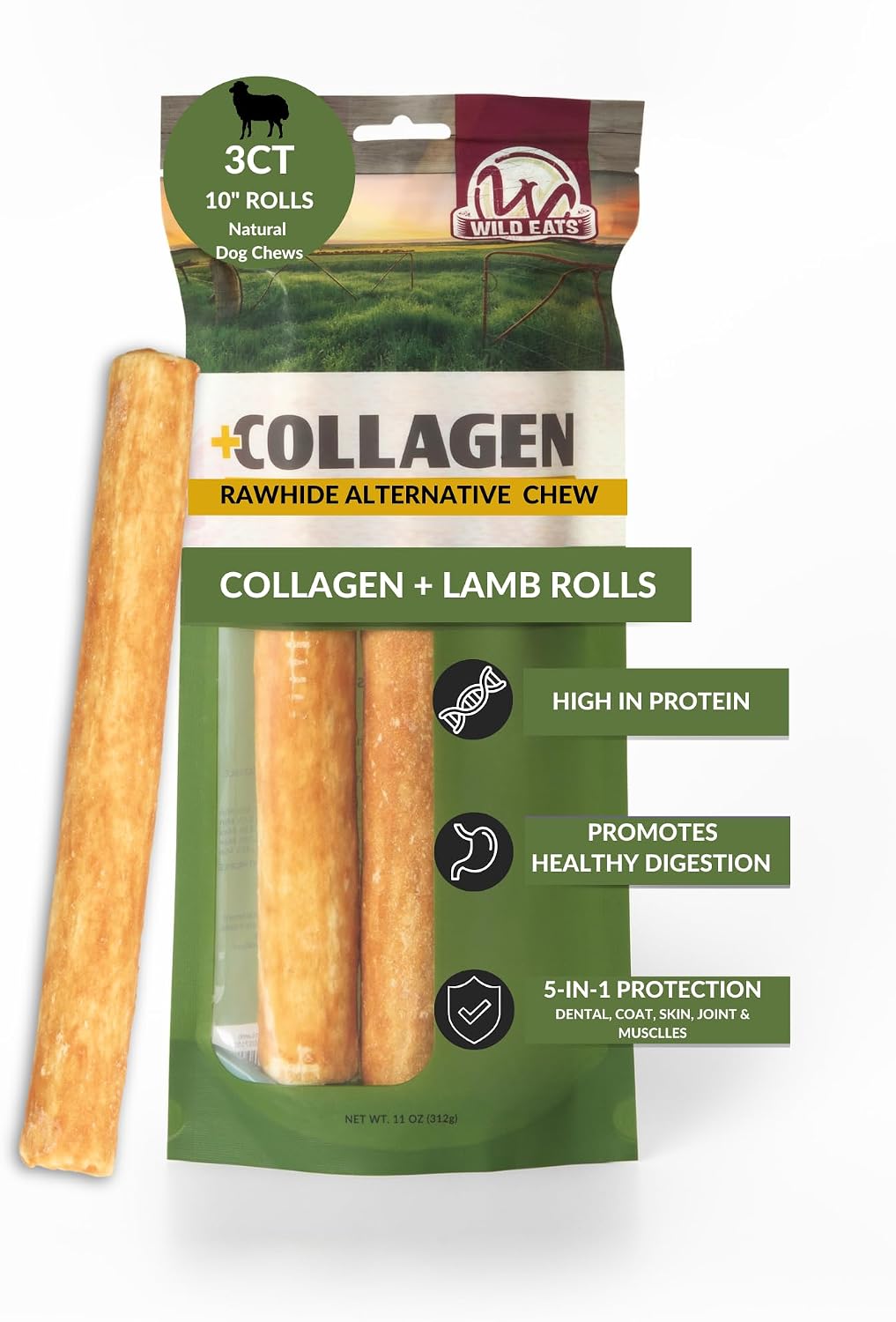Wild Eats Real Duck Collagen Retriever Bully Sticks for Dogs