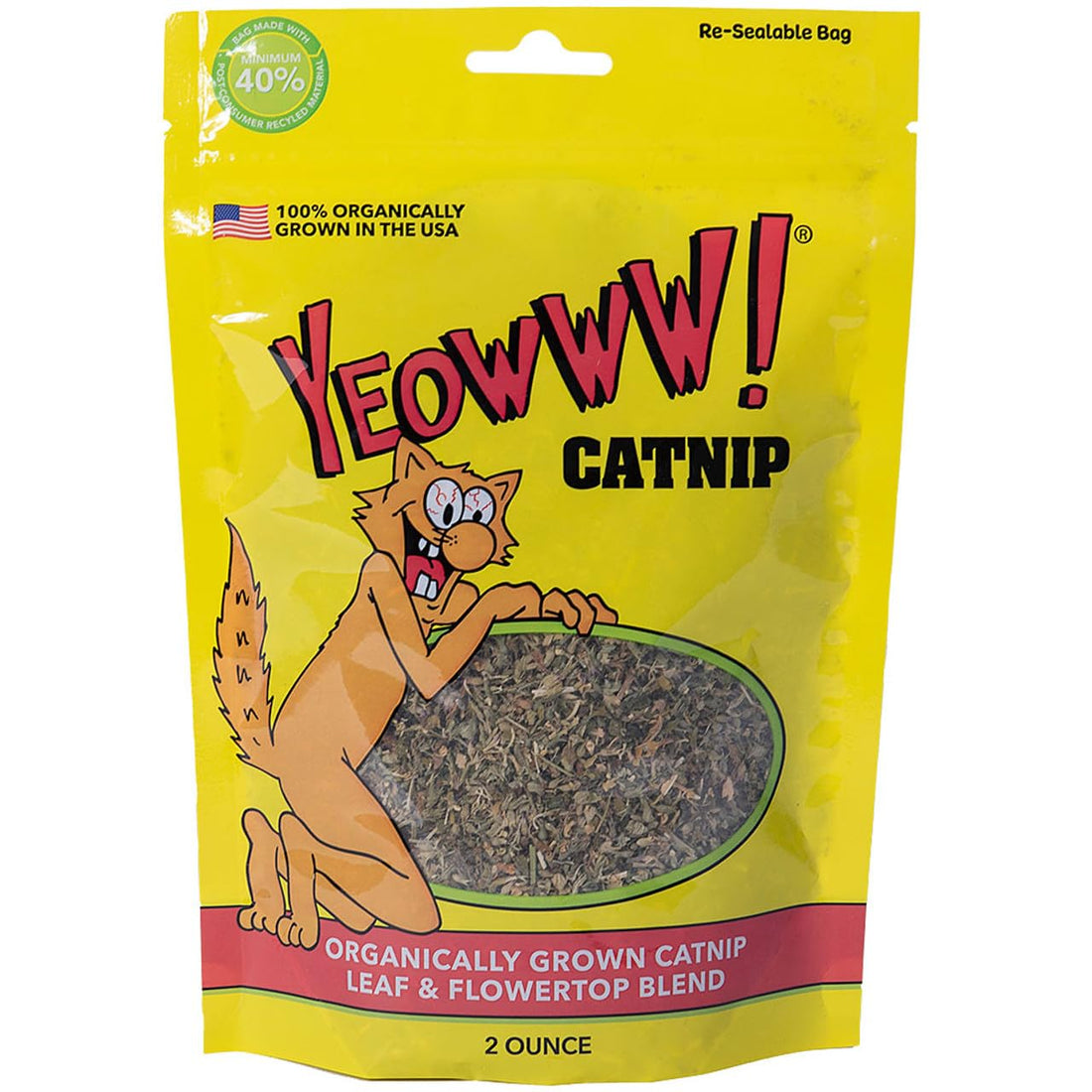 Yeowww! Organically Grown Catnip for Cats - 2oz Pouch