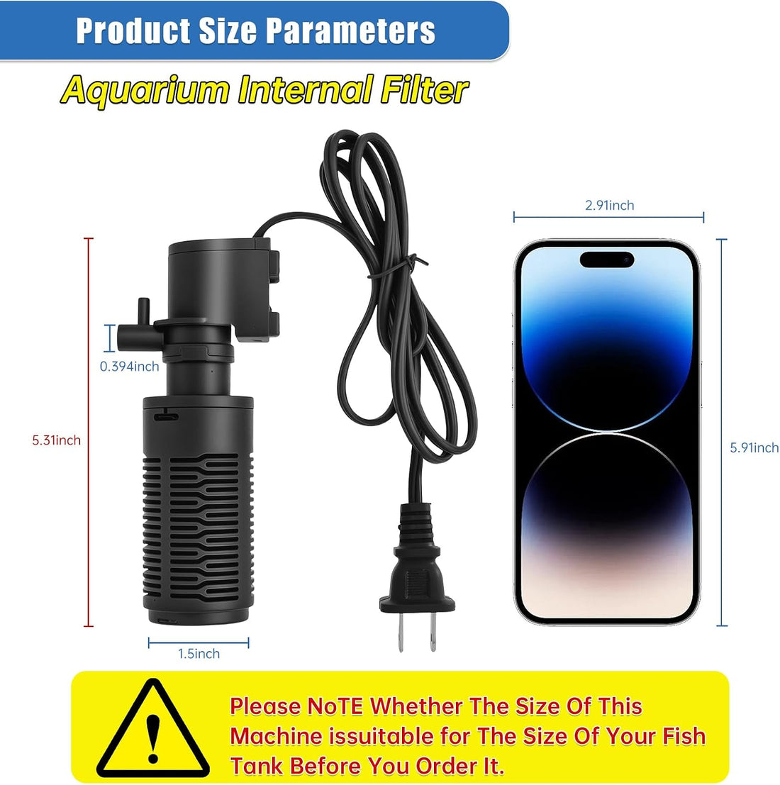 Aquarium Filter for 5-10 Gallon Tank