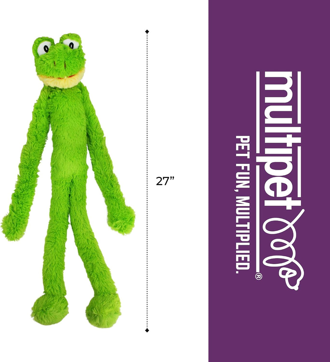 Multipet Swingin' Slevin Frog Dog Plush Toy
