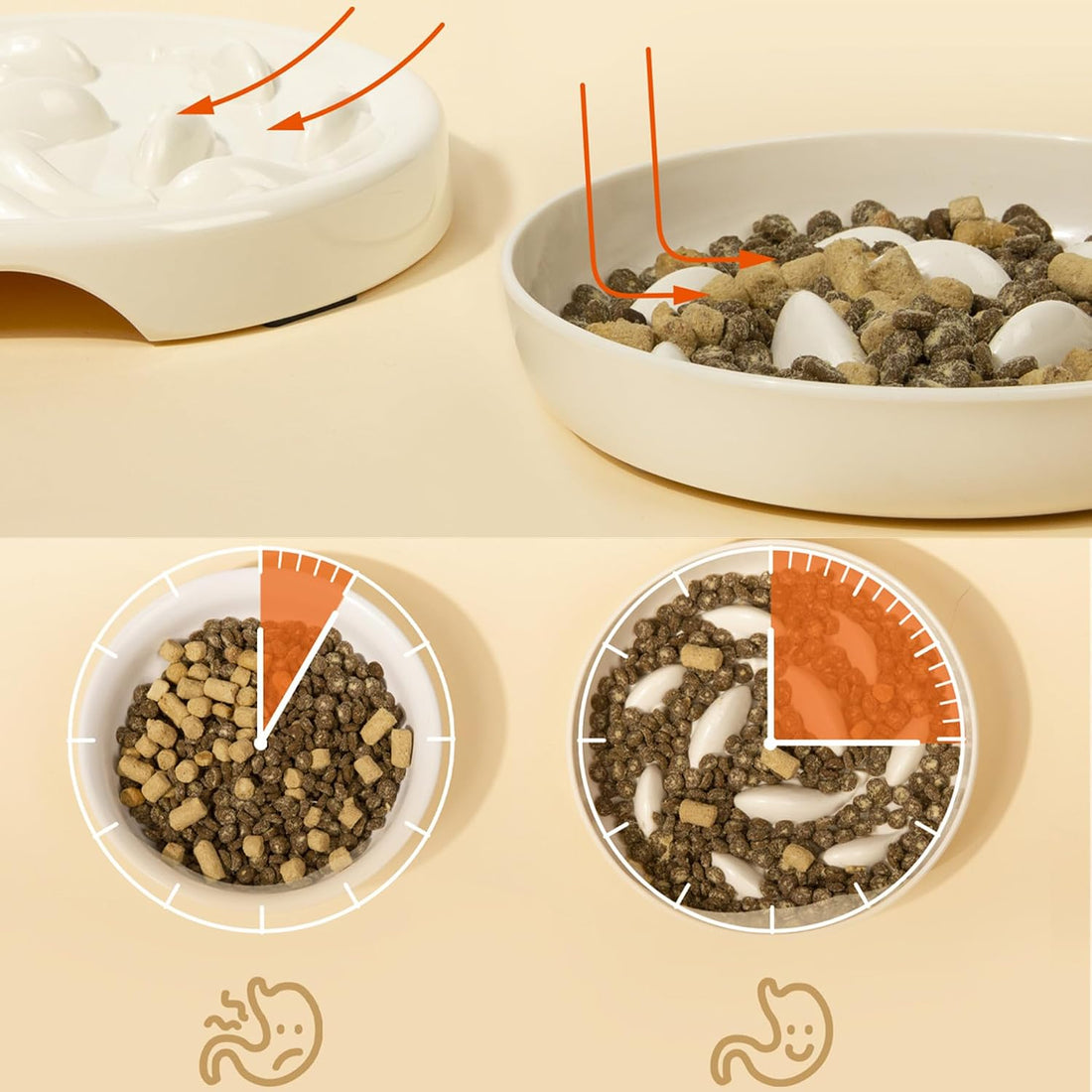 Slow Feeder Bowl for Cats and Small Dogs,Cilkus Fish Pool Design