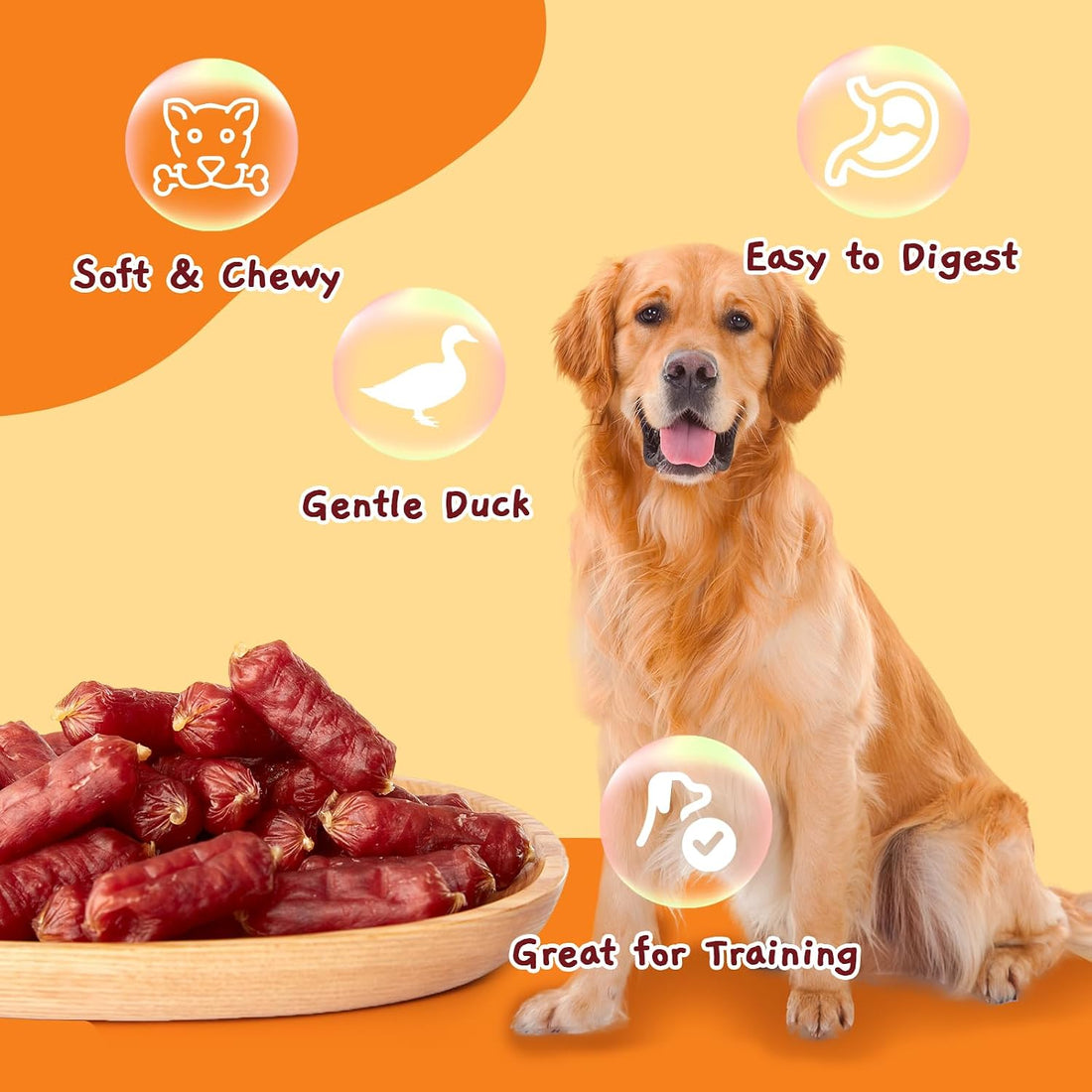 Jungle Calling Soft Duck Sausage Dog Treats