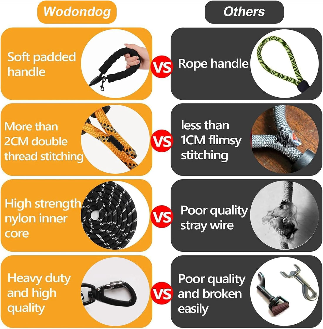 Long Leash for Dog Training 6FT/ 10FT/ 15FT/ 30FT/ 50FT/ 100FT
