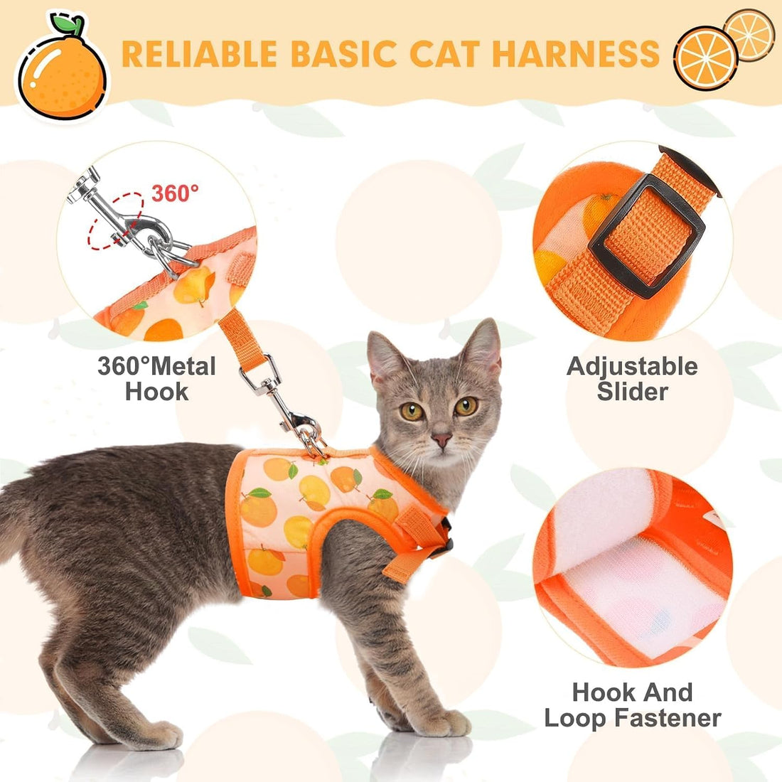 BINGPET Cat Harness and Leash Set, Escape Proof and Adjustable