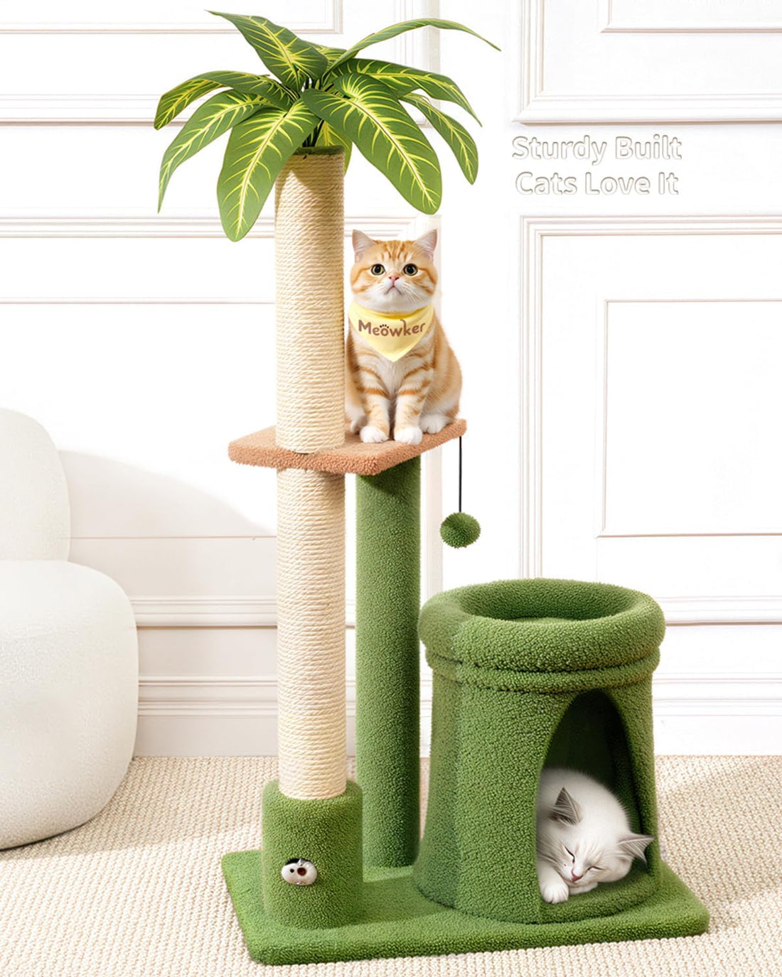 35" Tall Palm Tree Cat Scratching Post Vertical for Indoor Cats