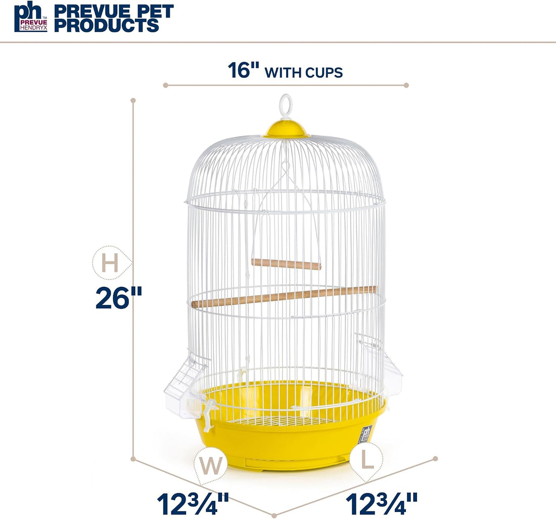 Prevue Pet Products Classic Round Bird Cage - Yellow and White