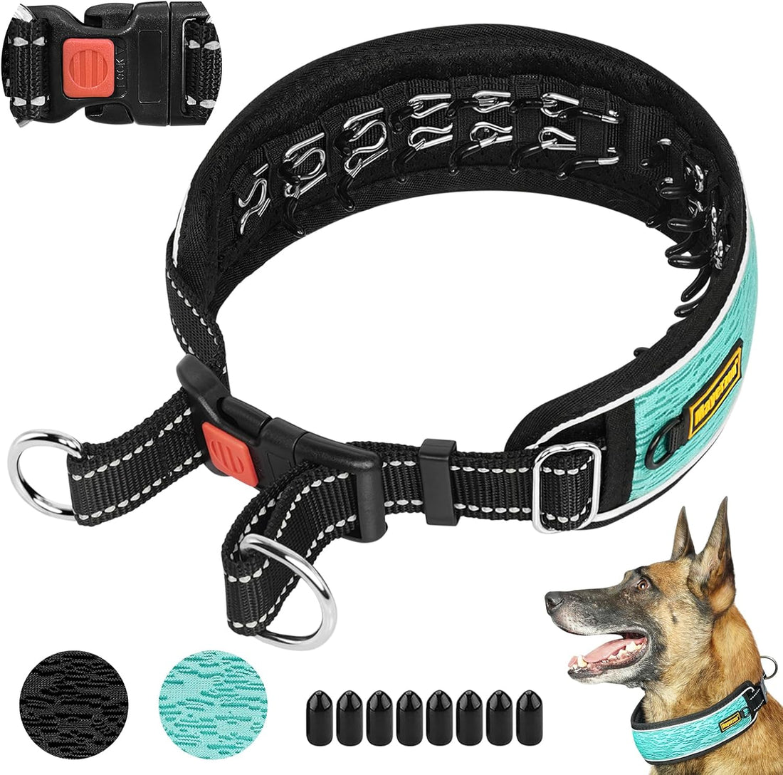 Mayerzon No Pull Collar for Large Medium Dogs Walking that Pull, Cyan