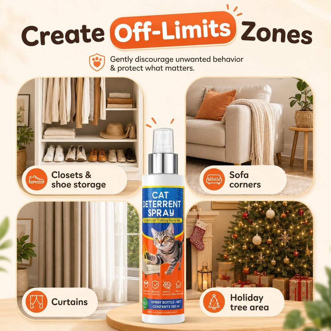 Cat Deterrent Spray for Furniture Protection