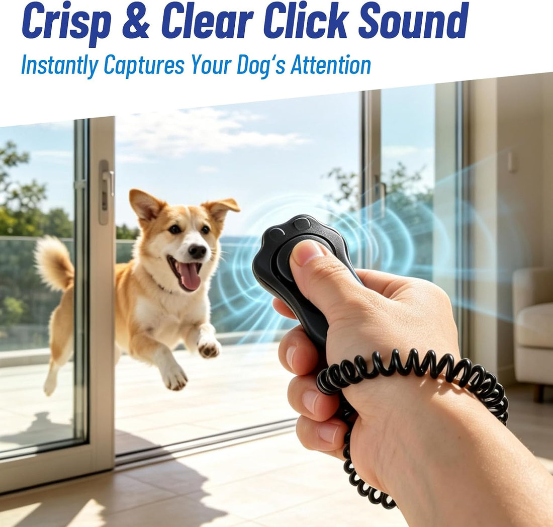 Dog Training Clicker 2-Pack with 3 Volumes-Black & Blue