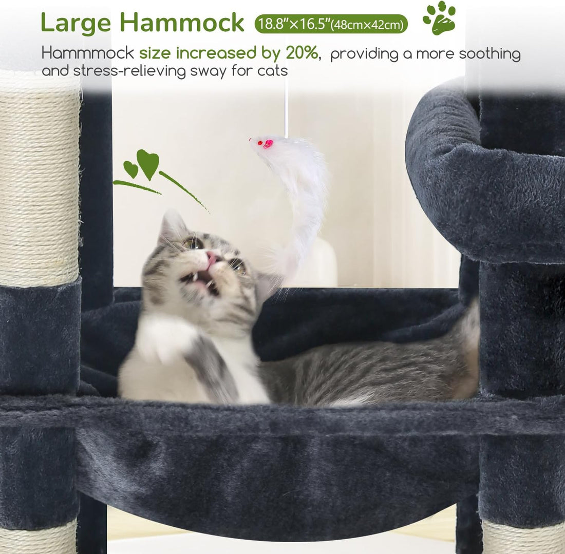 Globlazer 65in Sturdy Cat Tree Tower for Indoor Large Cats, S65