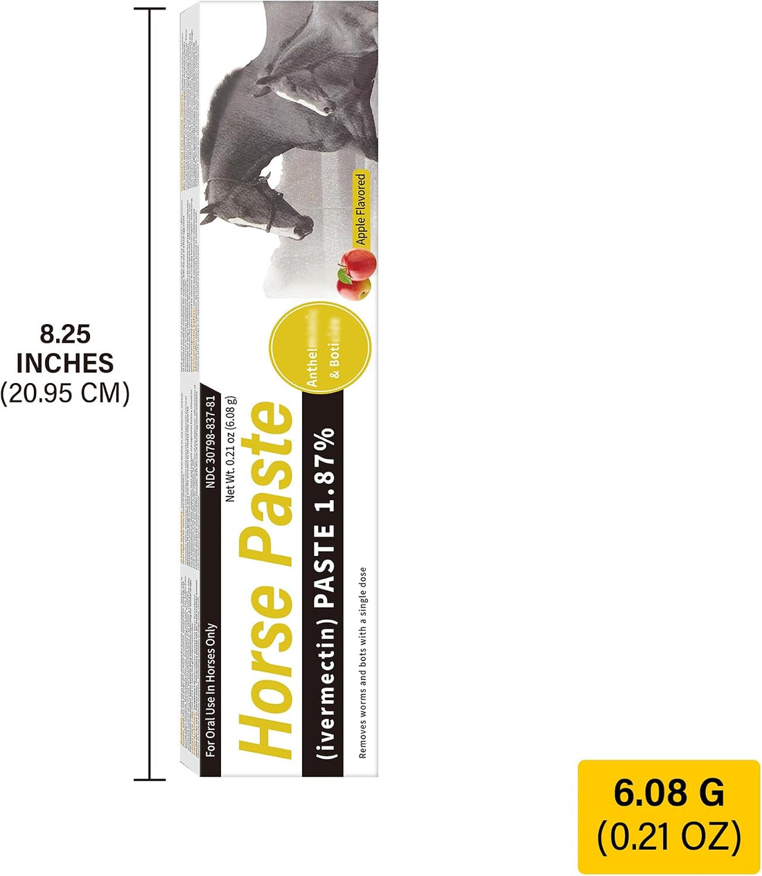 12 Pack Equine Paste 1.87% (6.08g Each)– Apple Flavored Oral for Horse