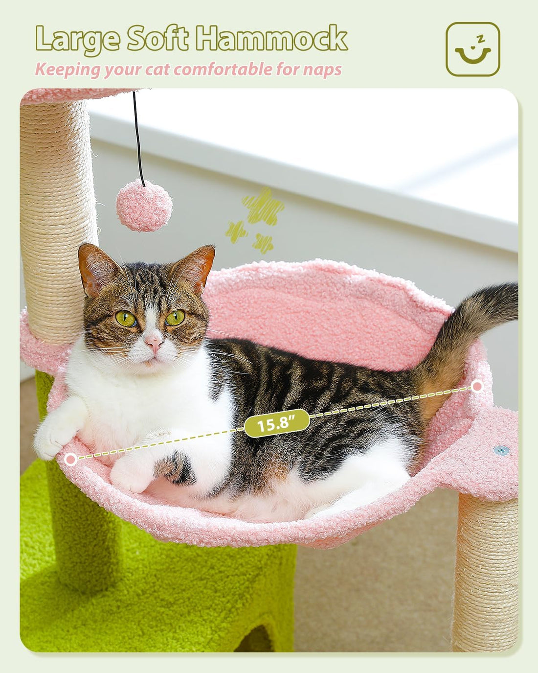 MUTTROS Flower Cat Tree with Large Metal Frame Hammock