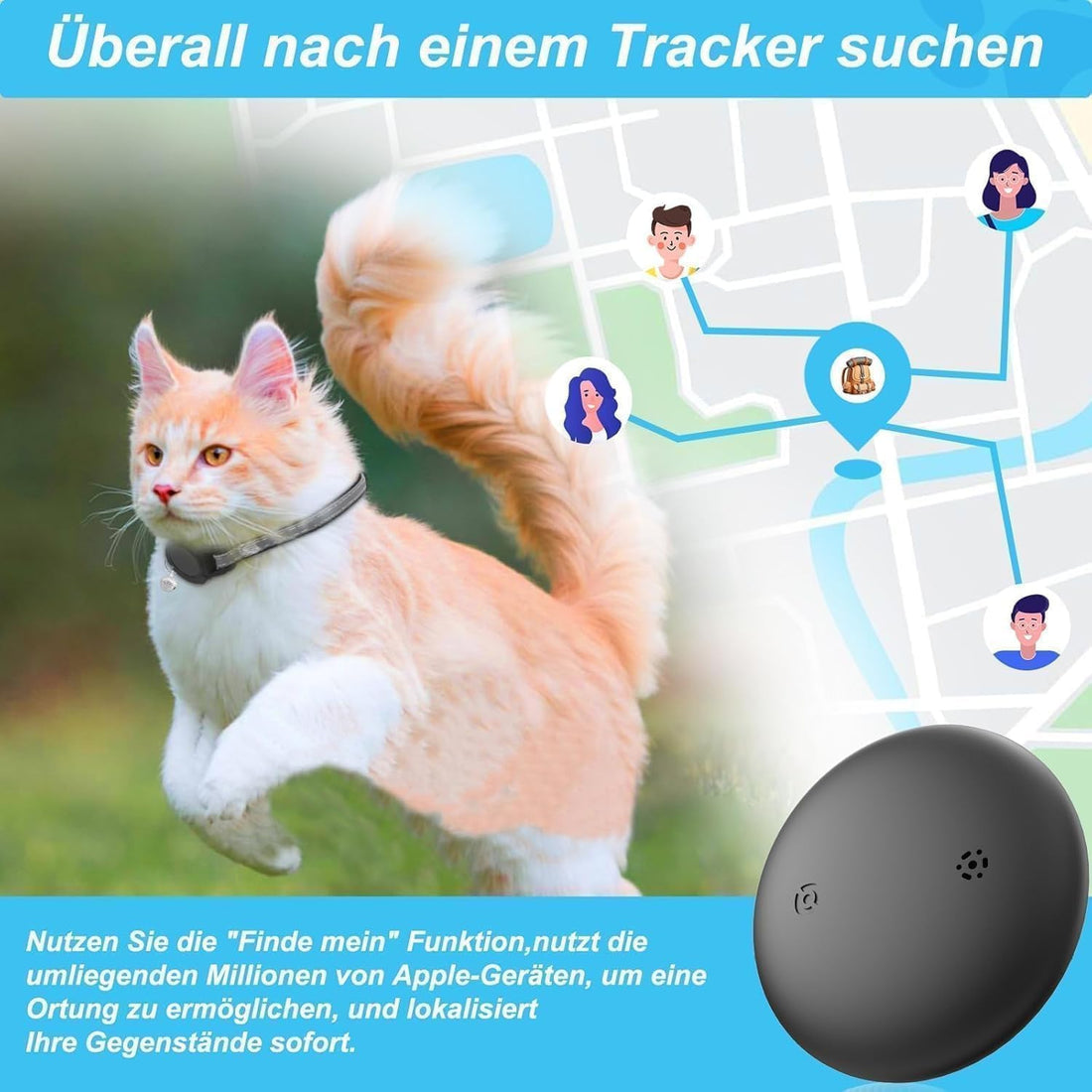 GPS Cat Tracker Collar, (iOSโOnly) Smart Pet Activity Tracking