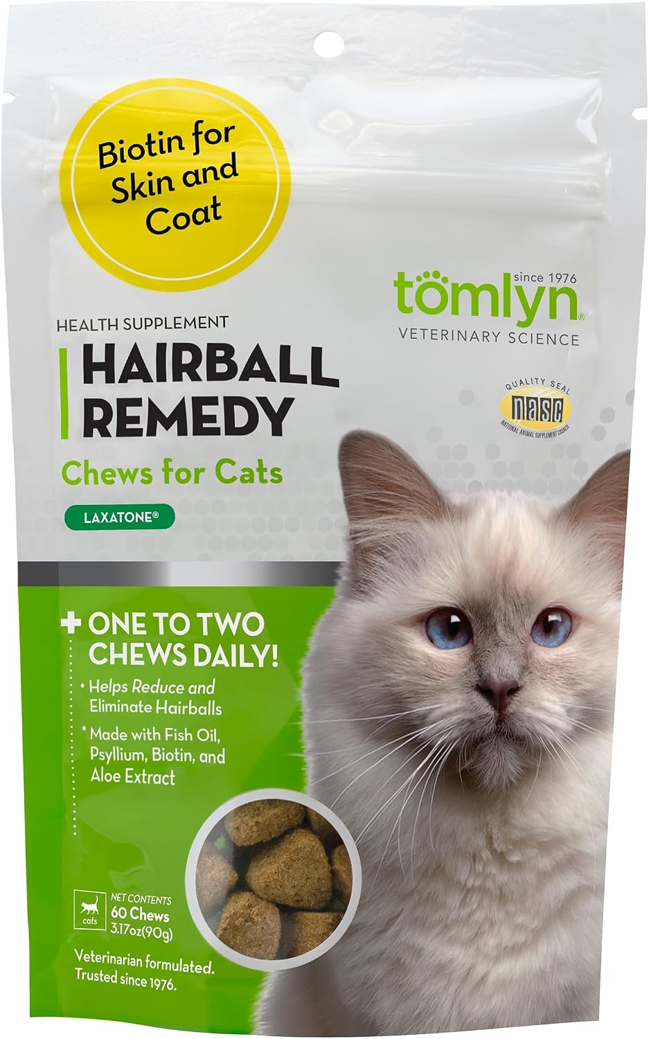 TOMLYN Laxatone Hairball Remedy Chews for Cats