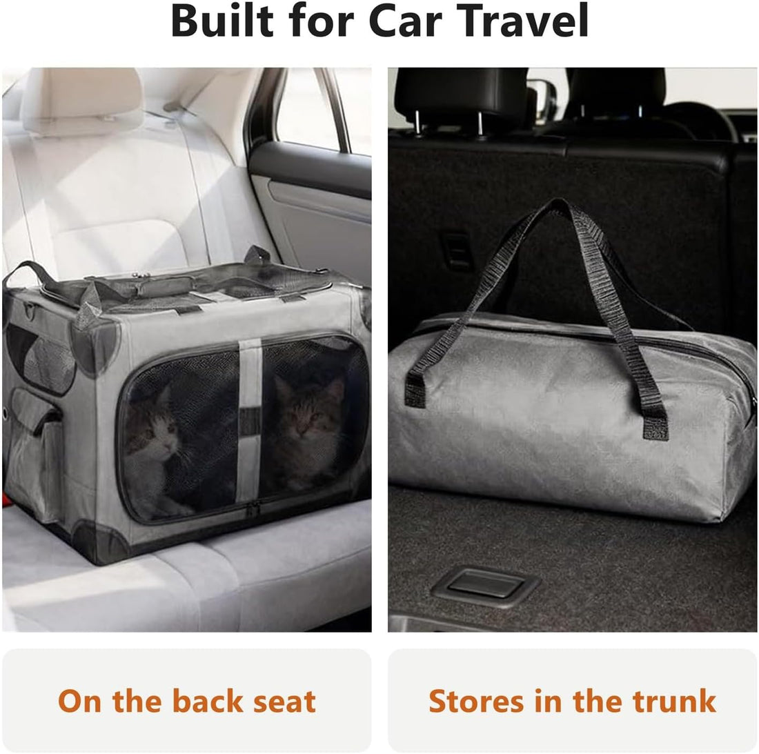 Large Cat Carrier for 2 Cats, 24x17x17 in, Metal Frame