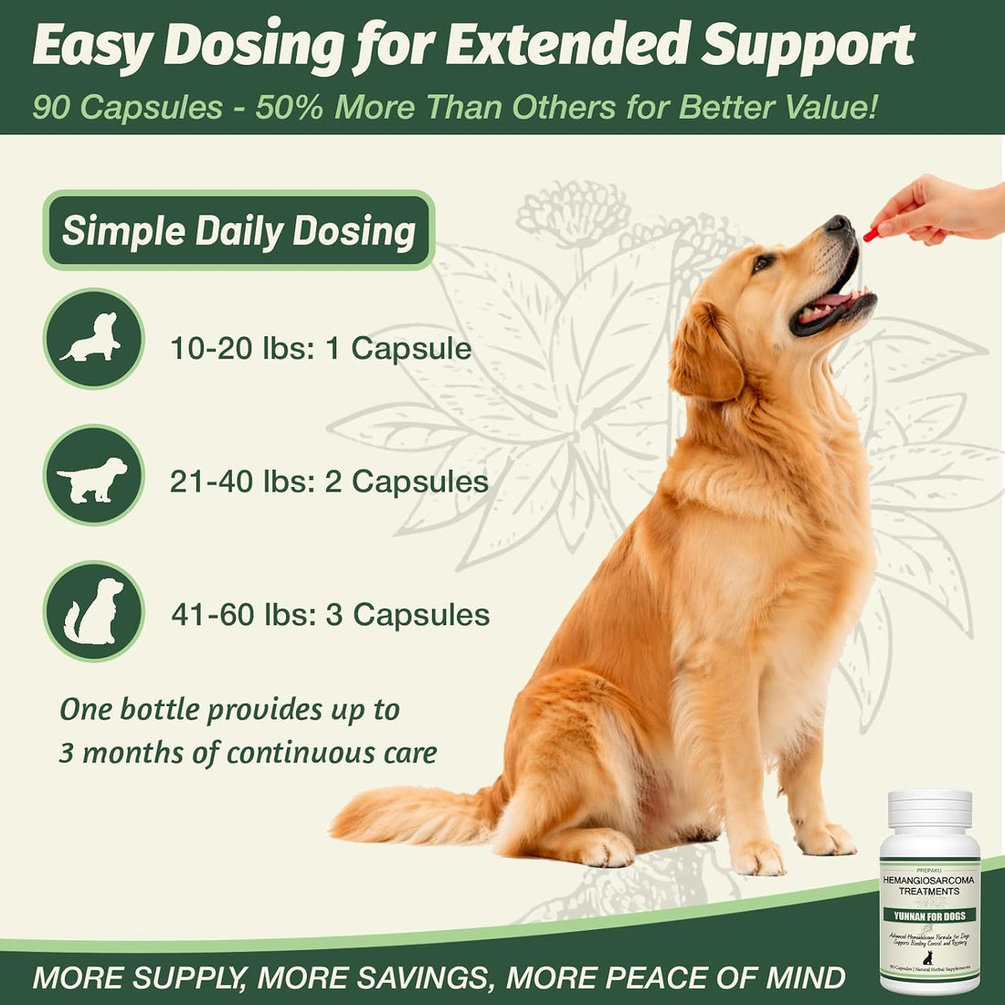 Yunnan Sanqi Capsules for Dogs, Natural Quick Stop Bleeding