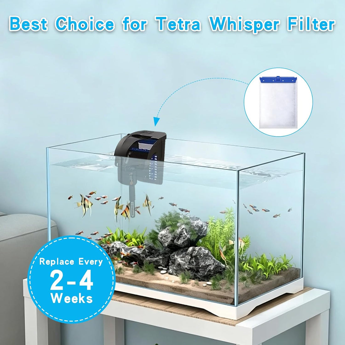 Qwakay Large Filter Cartridges for Tetra Whisper Bio-Bag Filters