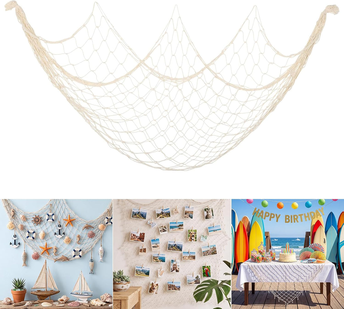 Fish Net Decor for Party Decorations, Aqua Decorative Net