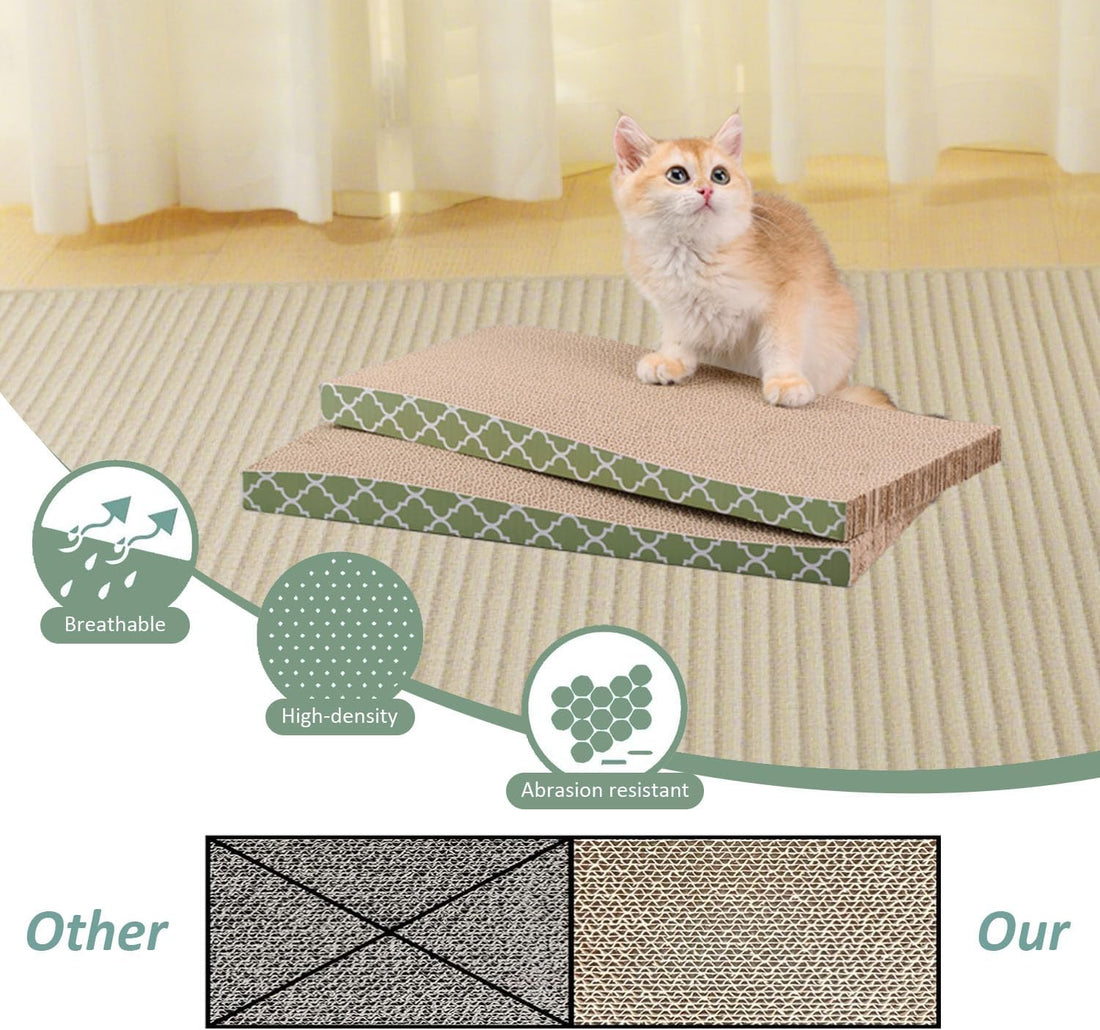 Cat Scratcher Cardboard Scratching Pads Scratch with Catnip 2PCS