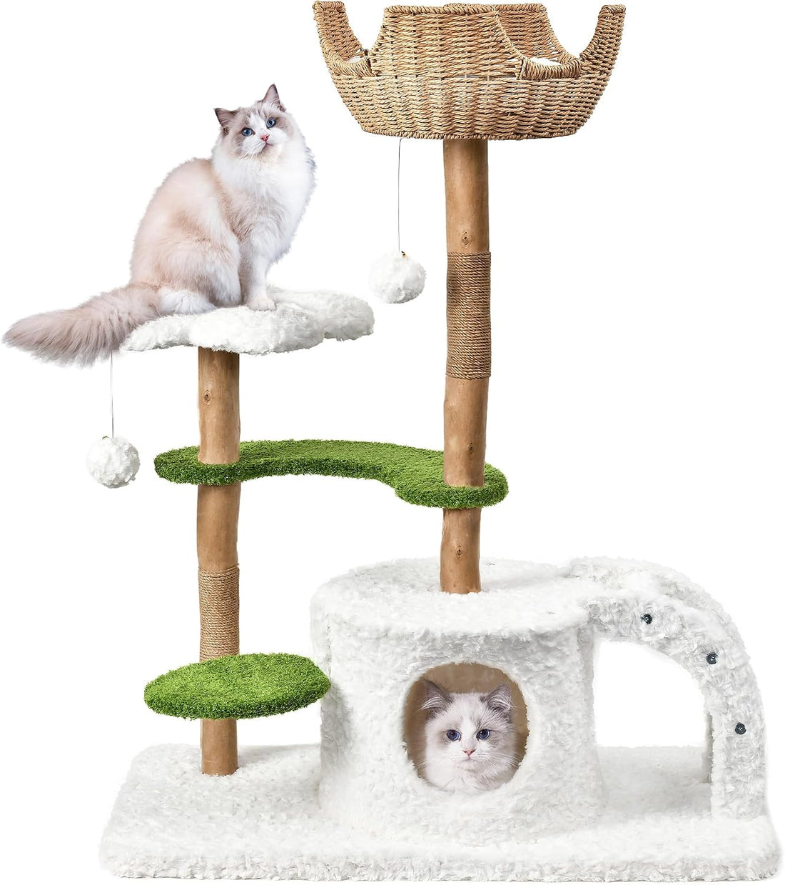 Easyego Modern Cat Tree, 26.3" Aesthetic Wood Cat Tree Tower