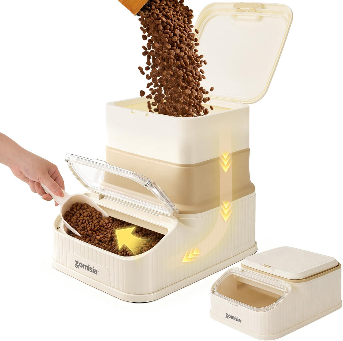 ZOMISIA 15lbs First-in, First-out Dog Food Storage Container