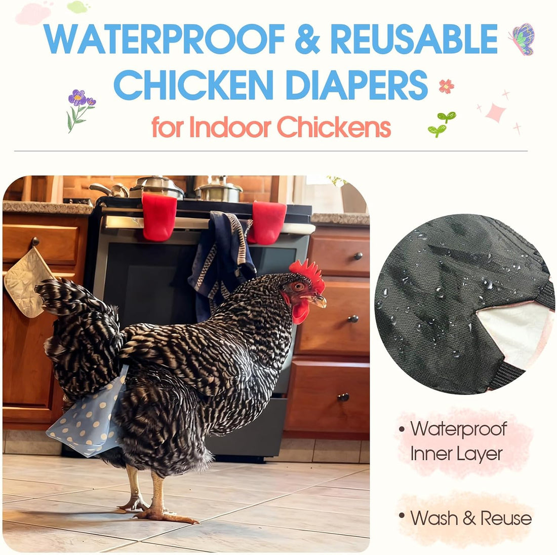QBLEEV Duck Diapers for Pekin Ducks & Chickens