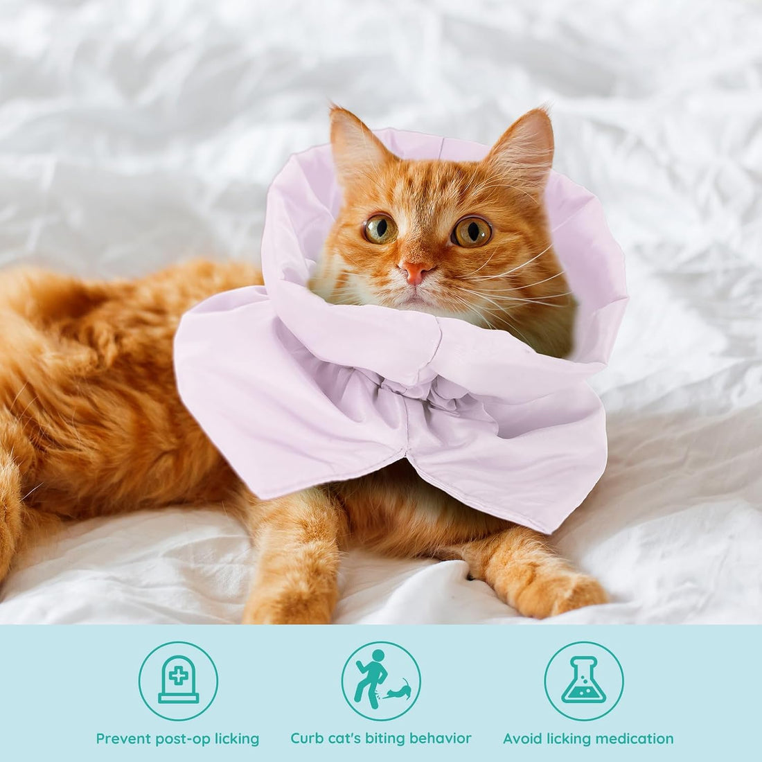 Cat Recovery Collar, Soft Adjustable Cat Cone Alternative