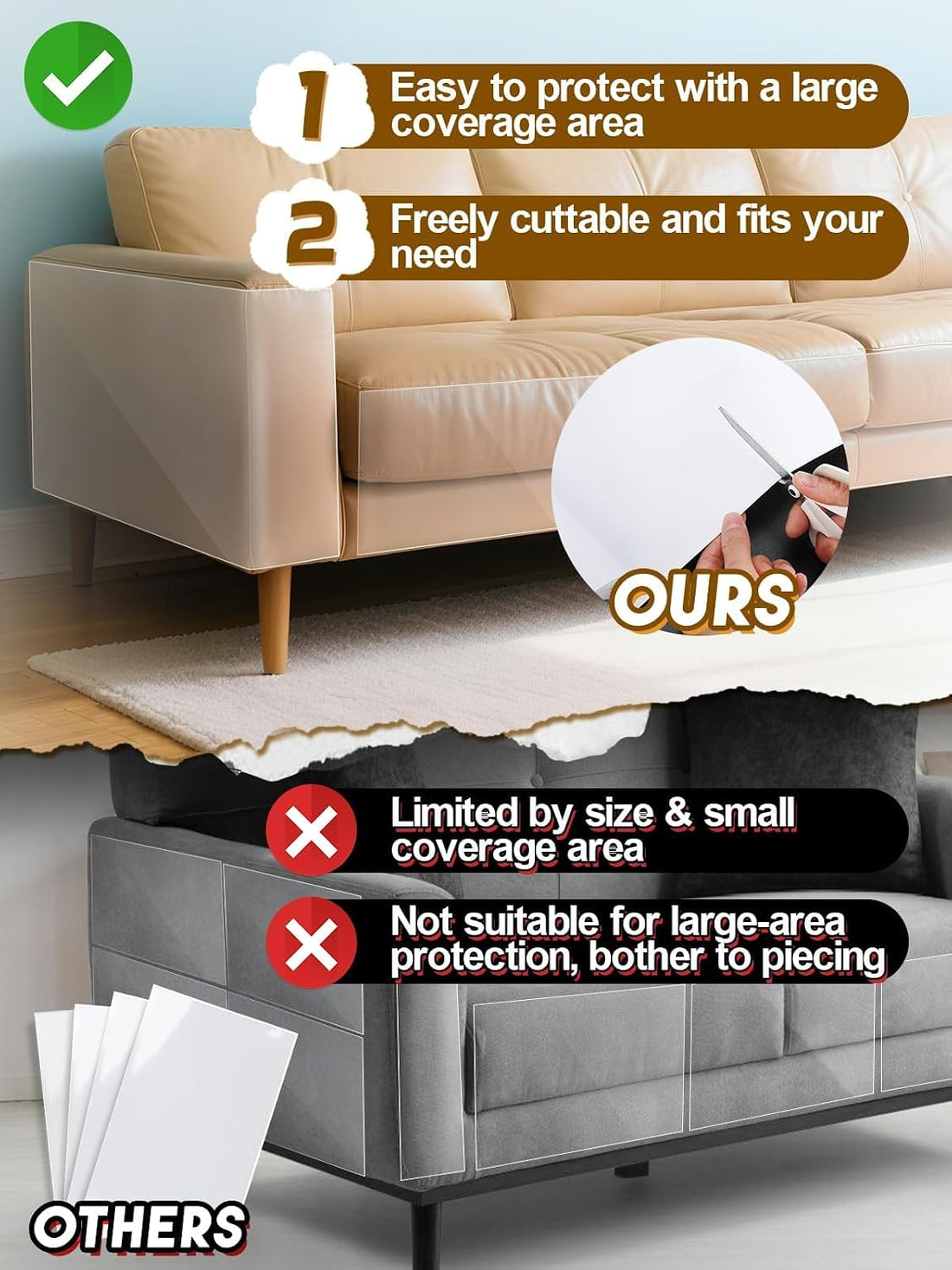 136x12in Cat Scratch Furniture Protector