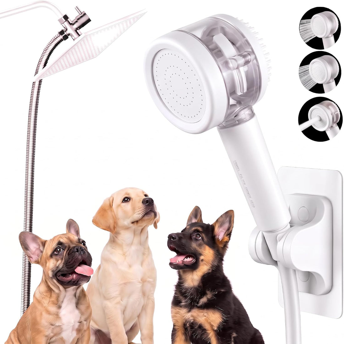 Dog Shower Attachment with 3 Modes