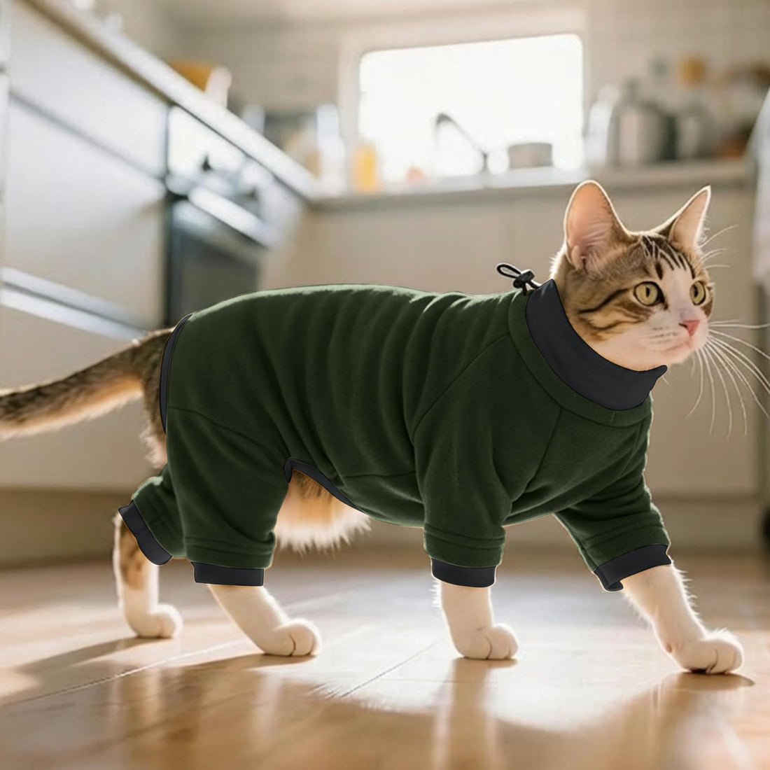 PUMYPOREITY Sticky Hair Cat Clothes, Prevent Hair Loss Cat Pajamas