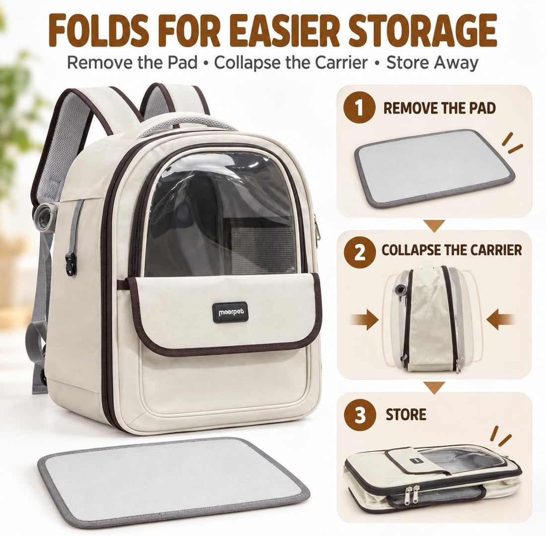 Cat Backpack Carrier Airline Approved, Clear Window, Side Mesh, 15 lbs