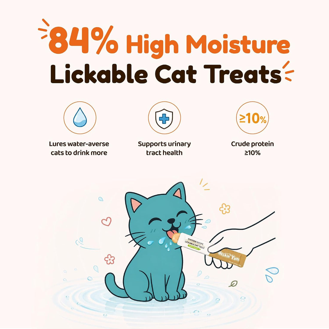 Lickable Cat Grass Treats for Gentle Hairball Support 20 Tubes