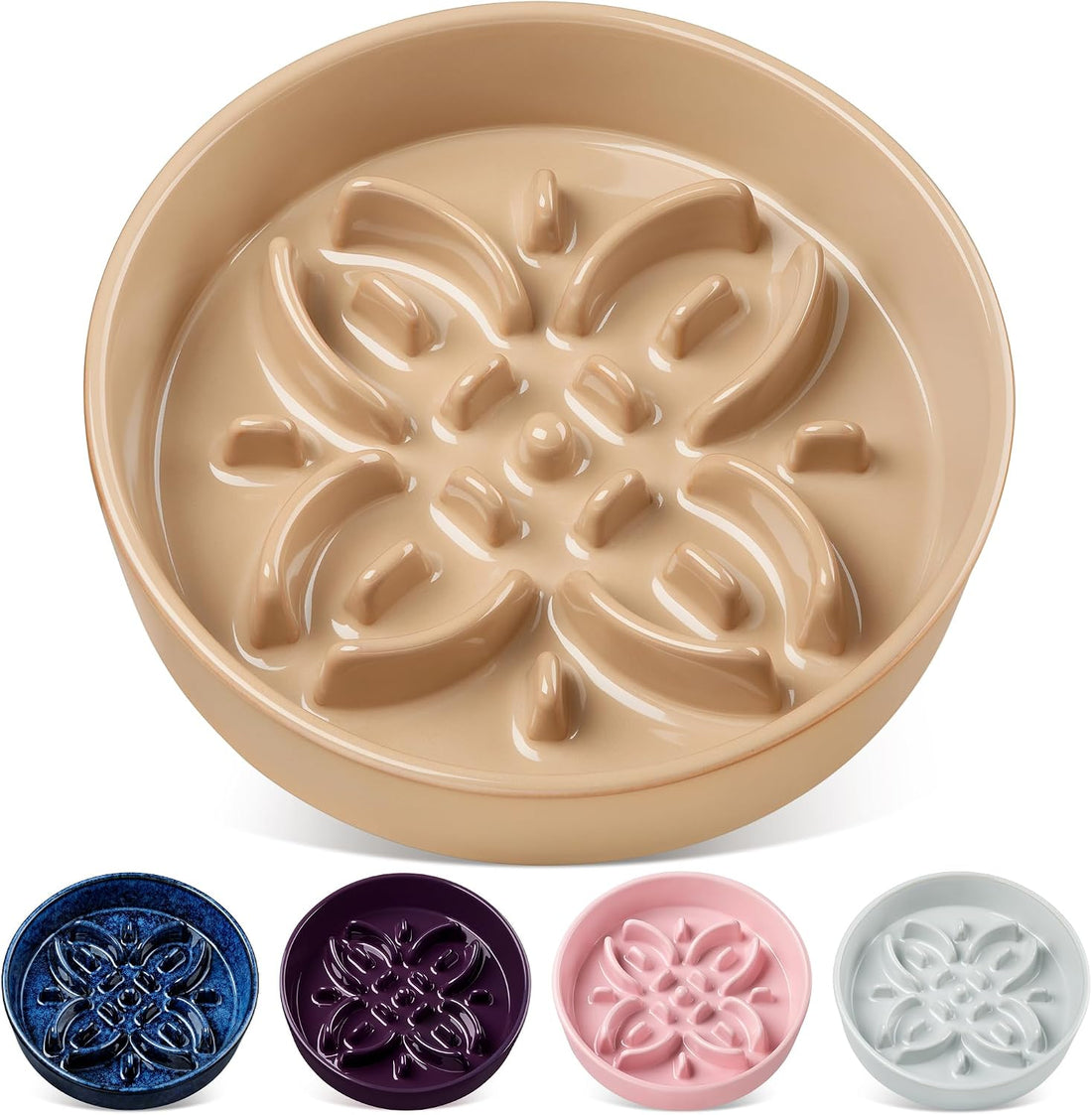 vancasso Ceramic Slow Feeder Dog Bowls