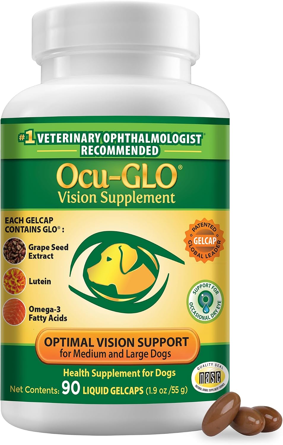Ocu-GLO for Medium to Large Dogs, 11+ lb, 90 Count