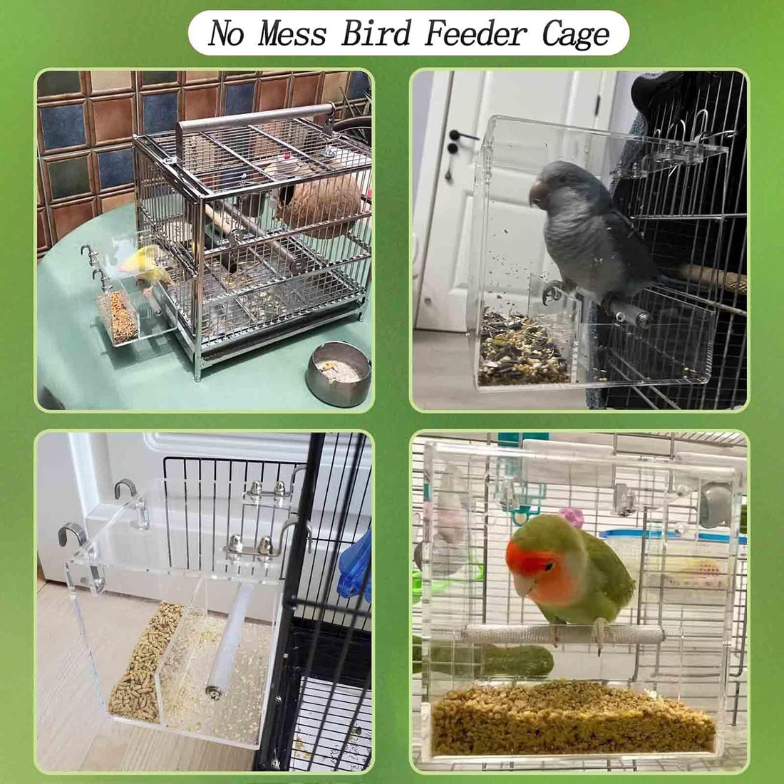 No Mess Bird Feeder for Cage