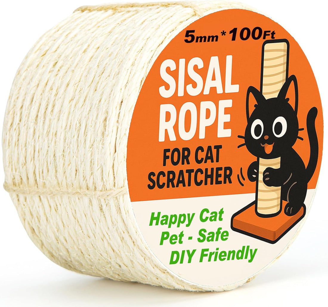 White Sisal Rope for Cat Tree and Scratching Post 5mm 1/5 Inch