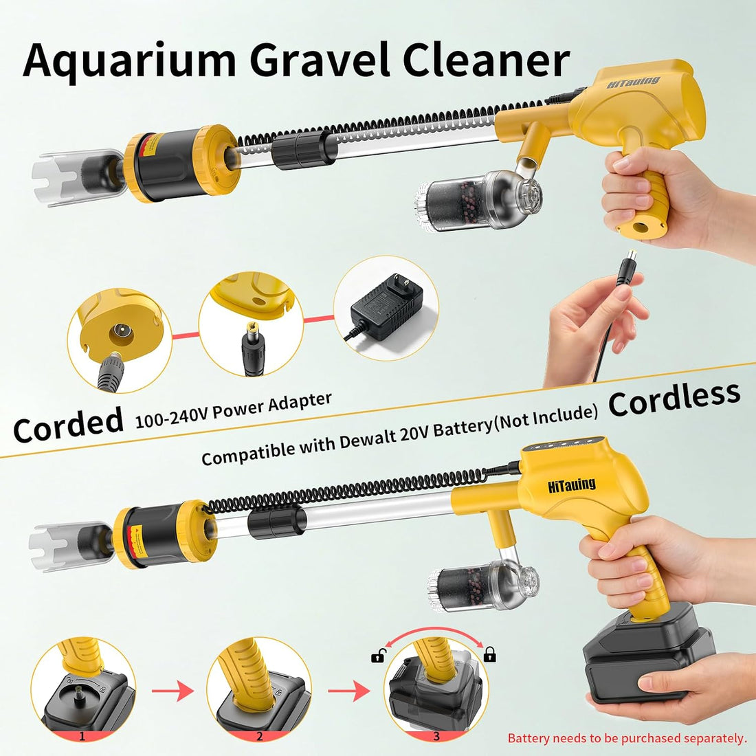 HiTauing Aquarium Gravel Cleaner