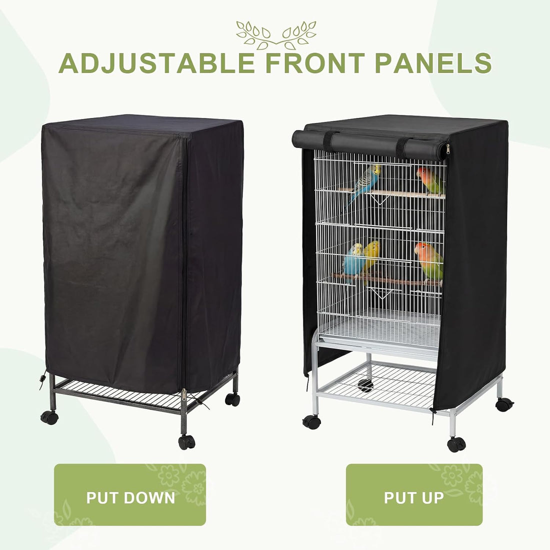 Black Bird Cage Cover Size M, 26" L x 19" W x 40" H