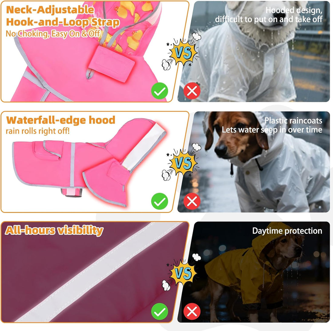 KOOLTAIL 2-in-1 Reversible Small Dog Raincoat