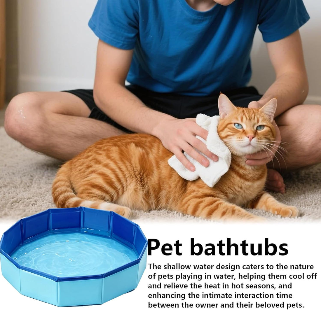 20" Portable Dog Bathtubs, Foldable Paddling Pool for Small Dogs