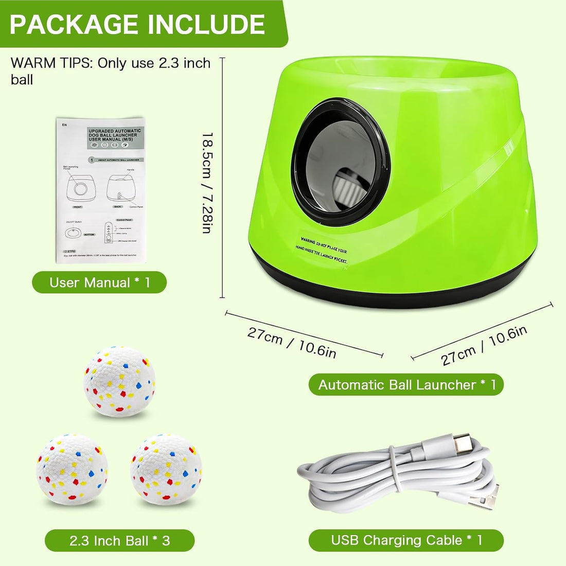 Dog Ball Launcher, Automatic Dog Ball Thrower Machine for Small