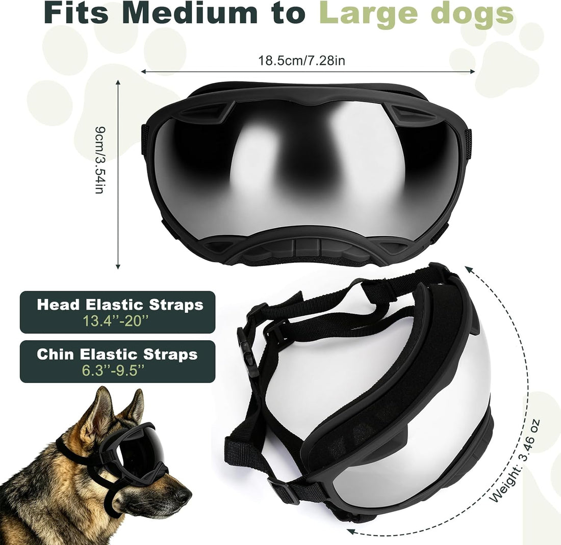 UV Protection Windproof Dog Goggles for Medium Large Dogs